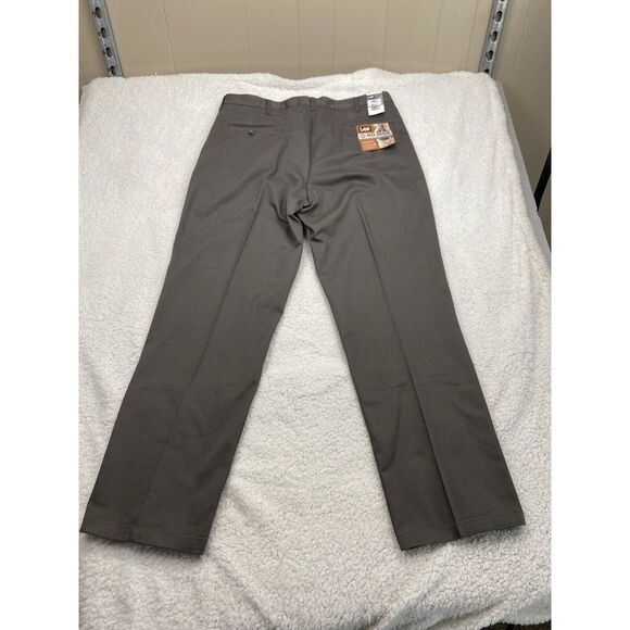 VTG LEE Pants Men 40x32 Dark Gray Relaxed Pleated NO IRON Permanent Crease Dress - Picture 5 of 16